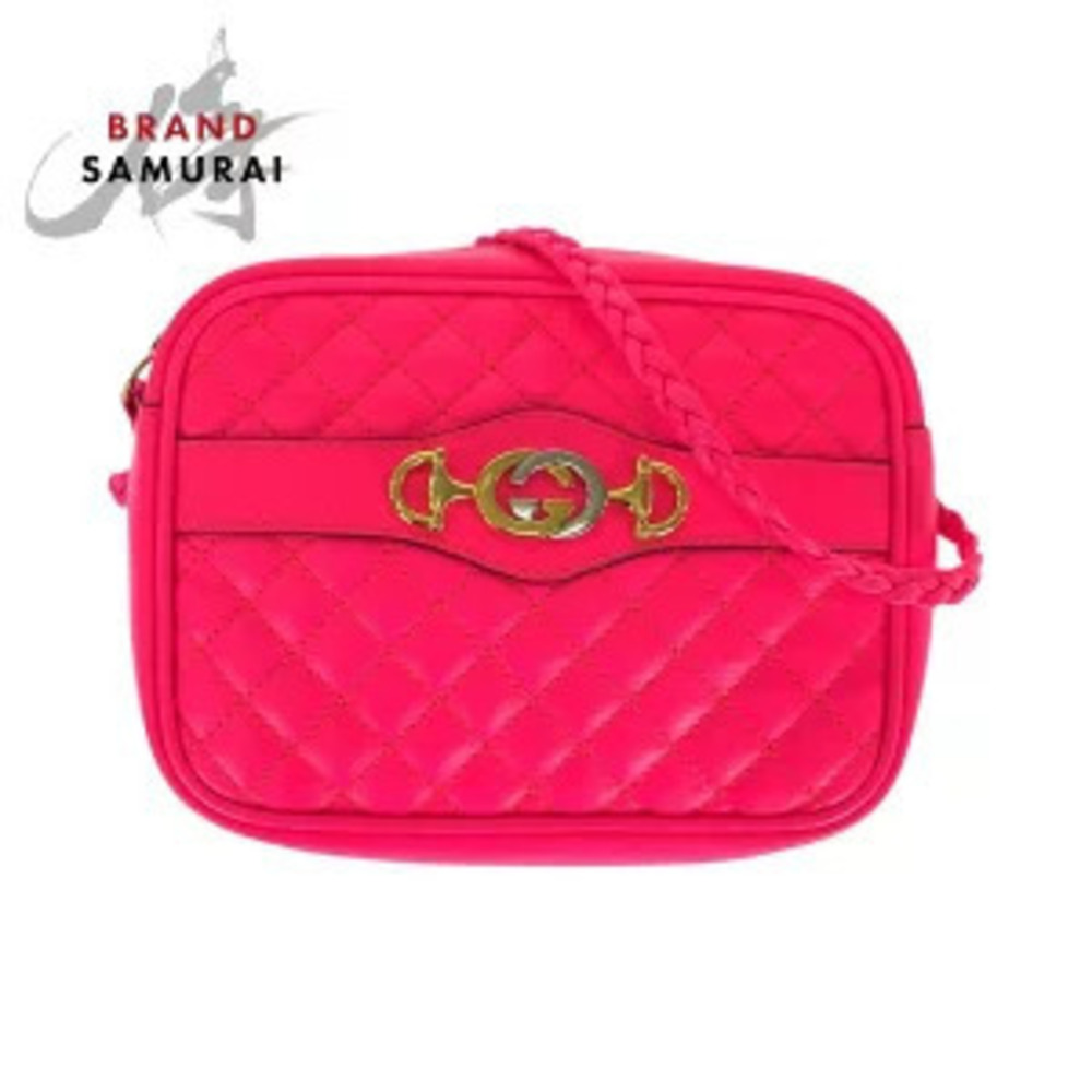 Gucci Horsebit Interlocking Pink Leather Shoulder Bag Camera